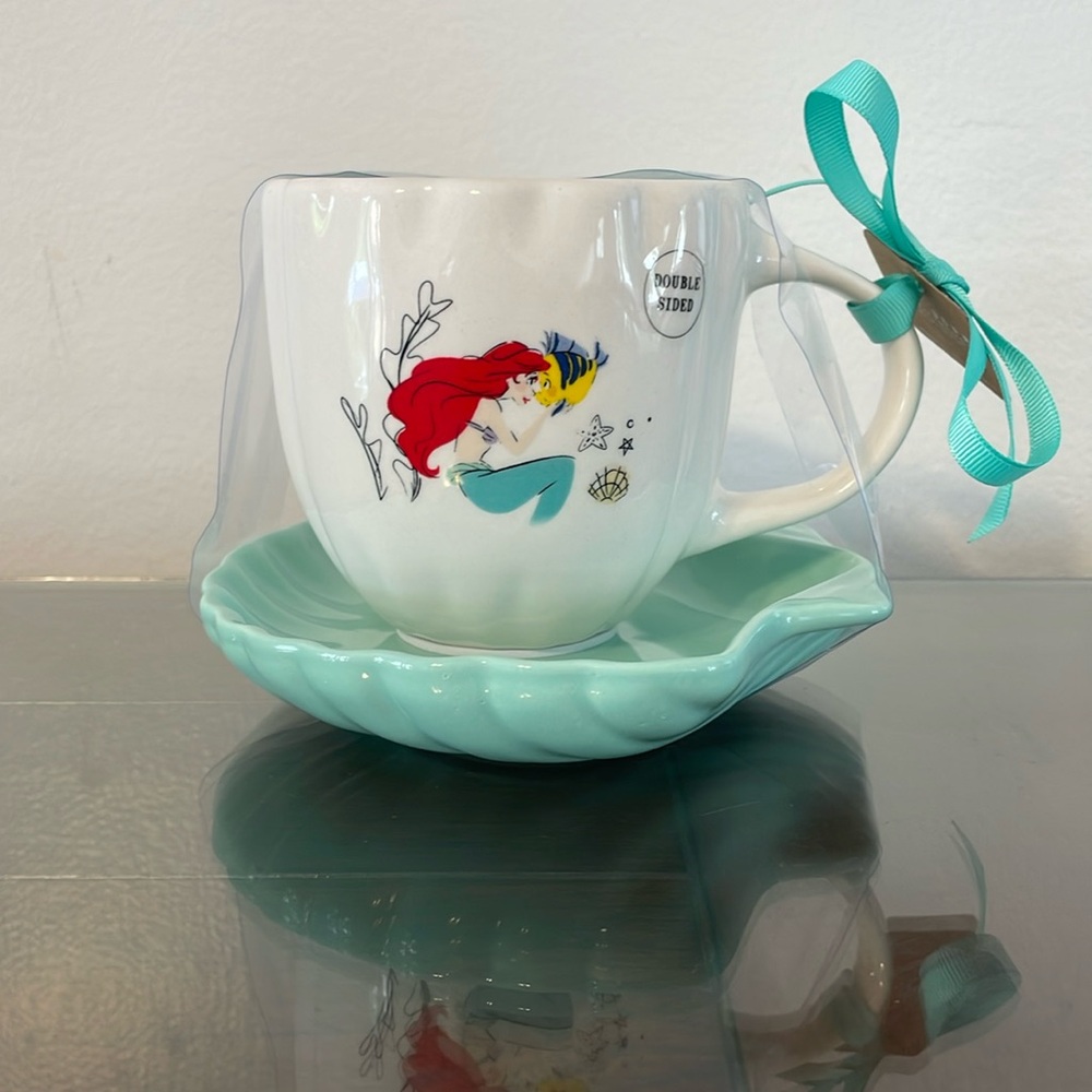 Disney Princess Rae Dunn Little Mermaid Cup and Saucer